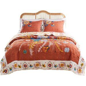 Greenland Home Barefoot Bungalow Topanga Quilt Set, 3-Piece Full/Queen, Multi